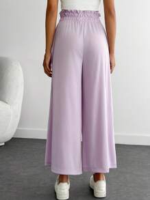 EURMUSE Petite Size Pocket And Drawstring Detailed Summer Pants - Lilac Purple - View 2