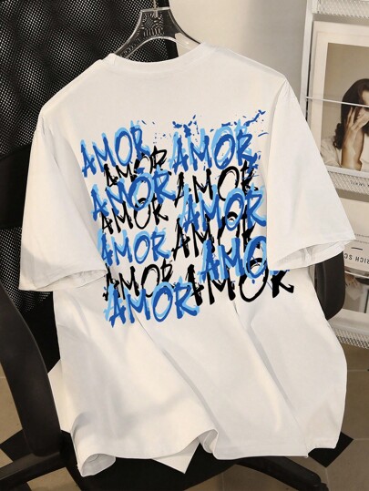 Manfinity Dauomo Men's Casual Printed Round Neck Short Sleeve T-Shirt