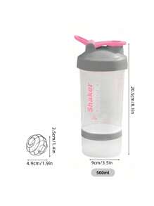 1 pieza Botella mezcladora deportiva para proteínas con agitadores, botella deportiva, botella de agua para exteriores