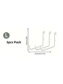 SHEIN Basic living 3Pcs Metal Hooks Pegboard Accessories Hook For Organizing Tools Kitchen Utensil in Pegboard,Pegboard Hooks Kit Pegboard J Hook Assortment,Garage Tool Storage Craft Hooks Pegboard (white) - White - View 9