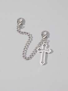 ROMWE Grunge Punk 1pc Gothic Cross Decor, Home DIY, Holiday Party Gift, Halloween - Silver - View 2