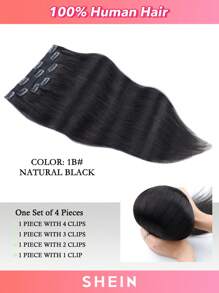 4 件装夹式接发真人发，雷米人发接发夹，女士，天然人发，70g-80g - S1B - 查看 3