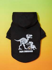 PETSIN 1pc Pet Halloween Jurassic Dinosaur Hooded Sweatshirt - Multicolor - View 5