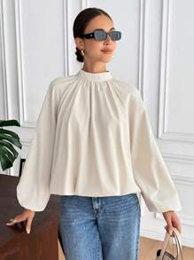 Serisse 女士优雅灯笼袖系带开衩衬衫女士休闲套装，秋季女装，返校装，乡村音乐会，商务休闲女装，女士教师装，女士约会之夜，女士生日，女士早午餐，西方女装，商务休闲女装