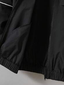 SHEIN 青少年男童休闲拼色连帽拉链夹克，通勤、上学、日常休闲、旅行、户外、派对等各种场合皆宜，适合秋冬季 - 彩色 - 查看 7