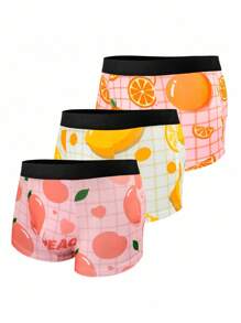 Notgurli 3 Pairs Men's Digital Print Briefs - Multicolor - View 1