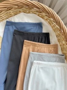5 cái/gói quần legging cạp chun màu trơn cổ điển dễ thương cho bé trai và bé gái sơ sinh - Nhiều màu - Xem 5