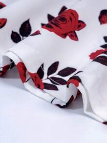 Elladie kids 2件套年轻女孩可爱不对称领口上衣，搭配大蝴蝶结和玫瑰裙