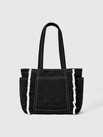 Kawaii Bolso de mano versátil con ribete de Ruffle de moda para mujer