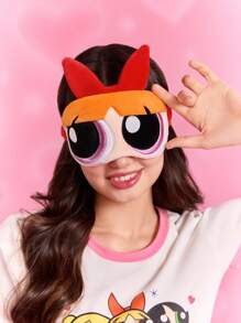 THE POWERPUFF GIRLS X SHEIN 1 件 3D 卡通睡眠眼罩，可爱花朵/毛茛/泡泡图案，精致刺绣，有效阻挡光线，面料柔软 - 彩色 - 查看 4