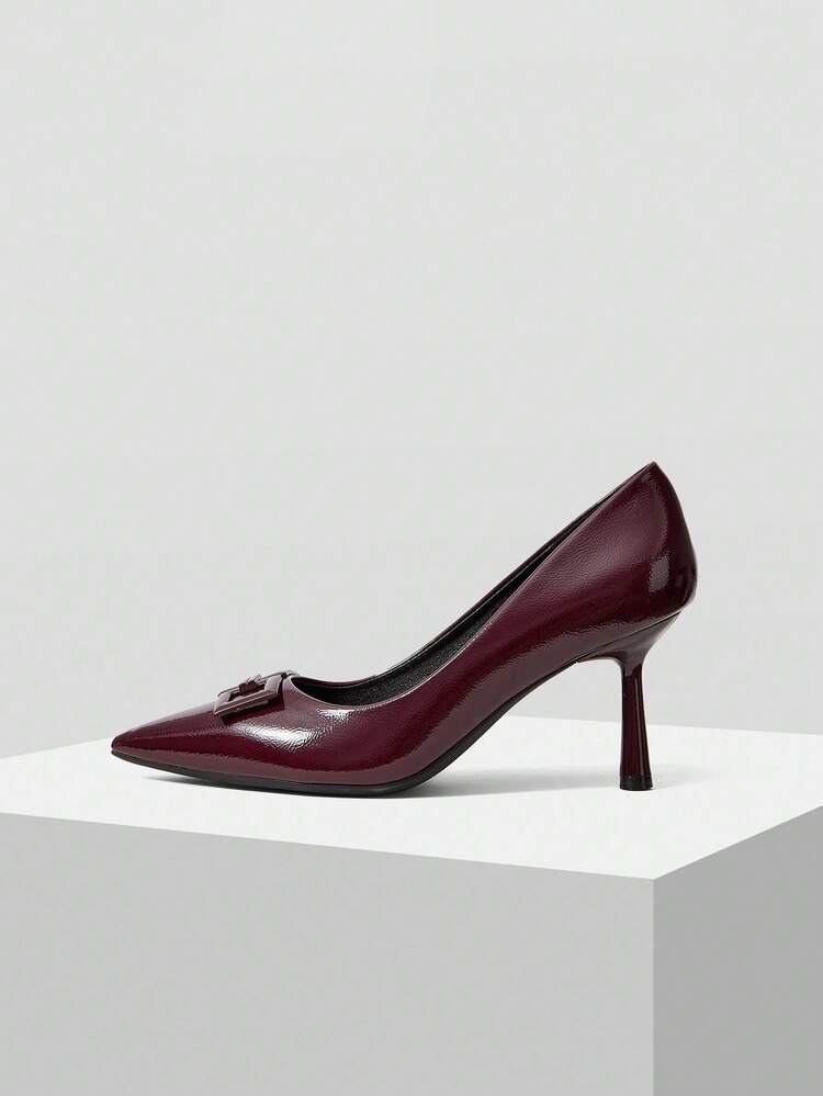 PU LEATHER POINTED TOE HIGH HEEL PUMPS FOR CHRISTMAS SPRING SHOES