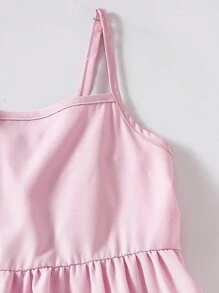 SHEIN 大码女童彩色蝴蝶印花两件套连衣裙，浅粉色 - 淺粉色 - 查看 3