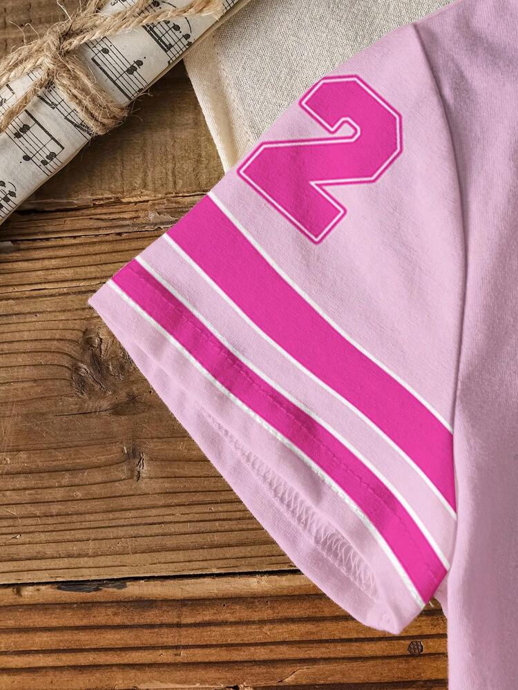 SHEIN X Care Bears Young Girl Cartoon & Letter Print Round Neck Short Sleeve T-Shirt - White - View 6