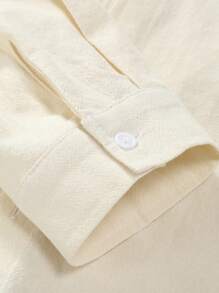 Manfinity RSRT 男士纯色单排扣衬衫和短裤套装，带口袋，秋季服装，舒适服装