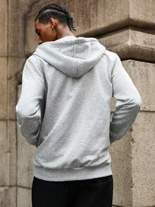 Manfinity EMRG Gothic Letter Print Sweatshirt For Young Men , Fall - Grey - View 3