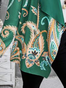 EMERY ROSE Áo khoác tay dài hở trước in họa tiết thường ngày cỡ lớn dành cho nữ - màu xanh lá - Xem 5
