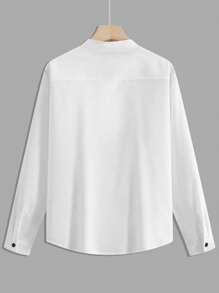 Manfinity Dauomo Knight Pattern Embroidered Men's Long Sleeve Shirt - White - View 2