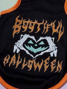 PETSIN Halloween Pet Vest – Orange Skull Print Lightweight Breathable Sleeveless Costume For Dogs And Cats, Perfect Festive Apparel For Halloween Parties, Trick Or Treat, And Seasonal Photoshoots - Multicolor - View 4