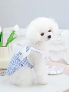 PETSIN 可爱休闲家居服 清新时尚 舒适宠物连衣裙 - 藍色 - 查看 6