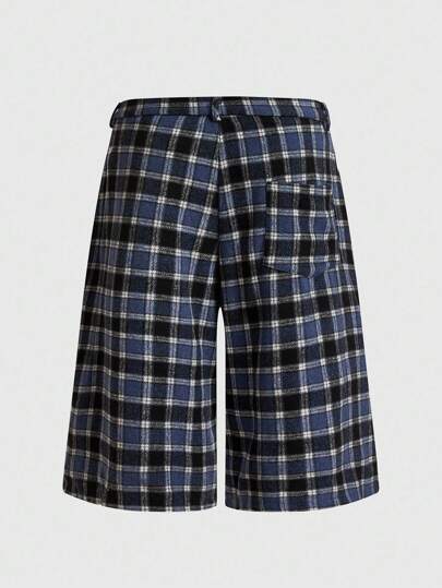 Prep Shorts décontractés mi-longs à carreaux brodés pour hommes