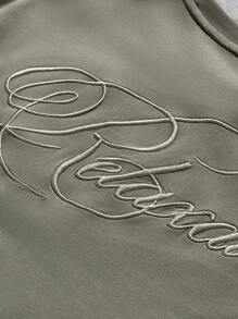 EASEVO Áo ba lỗ thêu chữ cổ tròn không tay dệt kim cỡ lớn dành cho nam, phù hợp cho mùa hè - xanh quân đội - Xem 4