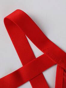 男士纯色金属装饰镂空性感内裤 - 紅色 - 查看 7