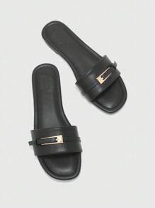 CUCCOO BIZCHIC Women's Brown Comfortable Spring/Summer Fashionable Buckle Decor Sandals For Christmas Spring Shoes Summer Shoes - Black - View 6