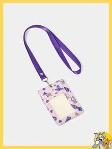 TOM & JERRY X SHEIN 女士可爱卡通老鼠和心形图案卡片夹 - 紫色 - 查看 2