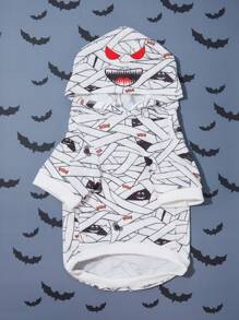 PETSIN 1 pièce Sweat-shirt à capuche pour animaux de compagnie avec citrouille et araignée pour Halloween - Multicolore - Voir 6