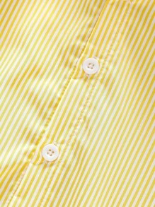 1 pezzo Camicia polo a righe a maniche lunghe per ragazze, abbigliamento casual per uso quotidiano, attività all'aperto, vacanze (4-7 anni), primavera/estate