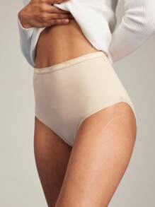 LUVLETTE 3 条装高腰透气棉质基本款三角裤女士内裤套装 - 柔和色彩，也适合少女、幼儿和儿童 - 彩色 - 查看 4