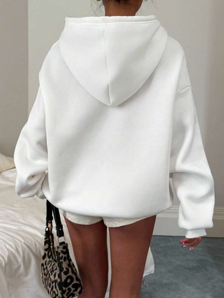 Attitoon Turtle Miami Graphic Hoodie, Casual Seaside Style, Loose Fit Thick Sweatshirt For Women, Back To School Fall Autumn And Winter Back To School - White - View 6