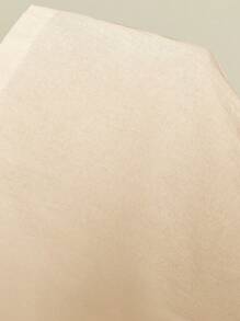 SHEIN Tall Quần short lưng thấp mùa hè dành cho nữ làm từ 100% cotton, cotton và vải lanh - Màu be - Xem 7