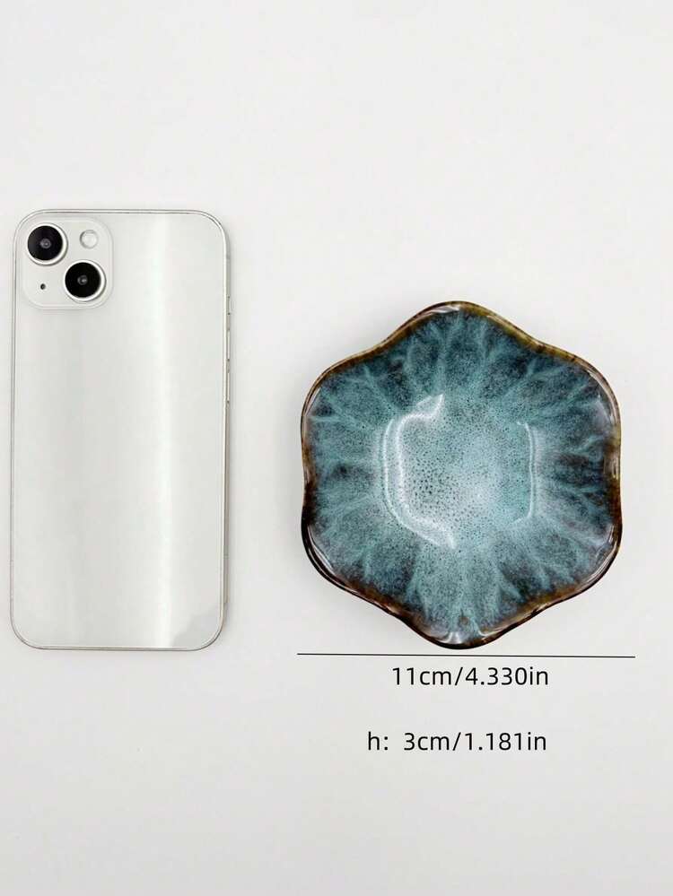 1 件陶瓷荷叶形托盘，北欧创意窑烧优雅渐变风格日式高端美学装饰盘，陶瓷花形珠宝展示托盘适用于酒店、珠宝店、餐厅、办公室、展览、厨房、客厅、浴室家居装饰、珠宝、配饰、发夹、日用品、香水、肥皂储存和展示礼物，适合女性返校 - 彩色 - 查看 8