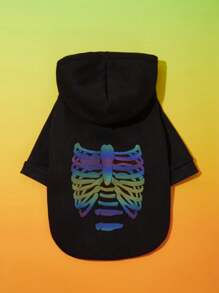 PETSIN 1pc Halloween Colorful Reflective Print Pet Sweatshirt - Multicolor - View 1