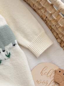 SHEIN 新生女孩可爱卡通印花长袖连体衣，秋冬