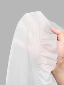 Flirla 大码女式纯色半透明雪纺浪漫荷叶边领带开衫夹克和 V 领细肩带长裙 2 件套，浪漫优雅的女装，适合夏季、户外、室内、休闲、法式休闲、派对 - 紫色 - 查看 3