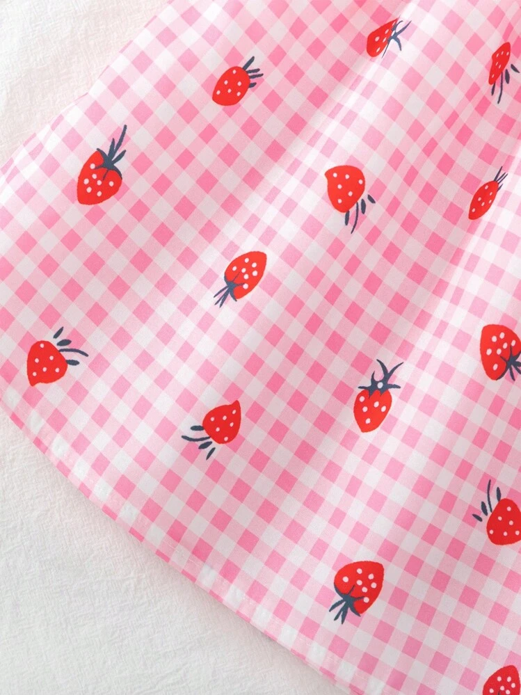 SHEIN Elladie kids Vestido de niña de unicolor dulce con mangas abullonadas y moño desmontable, ropa casual de vacaciones para el verano - Rosa - Añade 7