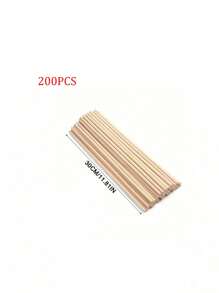 SHEIN 50pcs/100pcs Dowel Rods Wooden Sticks For Crafts And DIY Projects Unfinished Bamboo Wood Craft Sticks Pre Cut Wooden Dowel Rods For Handmade Photography Props