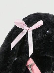 ROMWE Grunge Punk Black Rabbit Shaped Cartoon Cute & Creative Fashion Backpack For Women - Black - View 5