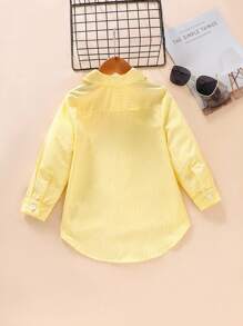 1 pezzo Camicia polo a righe a maniche lunghe per ragazze, abbigliamento casual per uso quotidiano, attività all'aperto, vacanze (4-7 anni), primavera/estate