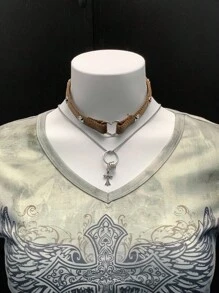 EgrlEra Women's Tie-Dye Base Punk Retro Print Rhinestone V-Neck Short Sleeve T-Shirt