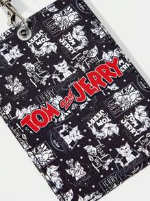 TOM & JERRY X SHEIN Porte-carte à design de dessin animé et de lettre