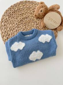 Baby Girl Clouds Pattern Sweater,In Fall/Winter