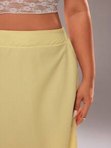 Rustia 纯色束腰休闲舒适长裙 - 黃色 - 查看 4