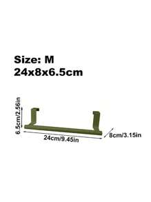 SHEIN Basic living 1入綠色單桿掛毛巾架櫥櫃門掛式無痕浴巾桿 - 綠色 - 查看 10