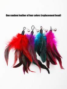 PETSIN 1 Powerful Suction Cup Cat Toy With A Cute Cat Head Shape, Self-Entertaining And Amusing For Cats, Detachable, Can Be Held, Can Ads A Long Rod Steel Wire Cat Toy, Replaceable Feather With Bell Pet Toy, Cat Toy, Pet Supplies - Multicolor - View 15