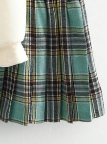 2pcs Young Girls Bear Print Long Sleeve Sweatshirt & Plaid Cute Skirt Set,Autumn Back-To-School Career Day Girls 2 Pieces Outfit - Multicolor - View 7
