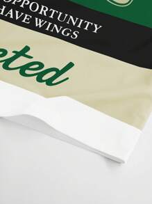 Manfinity Roghcode Manfinity Streetrush Men's Cropped Polo T-Shirt,Short Sleeve Loose Fit,Hip-Hop Streetwear,Vintage Racing Rugby Style,Graphic,White,Summer,City Break - Green - View 4