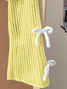 女童米色套头毛衣，可爱休闲时尚3D粉色蝴蝶结针织开衫